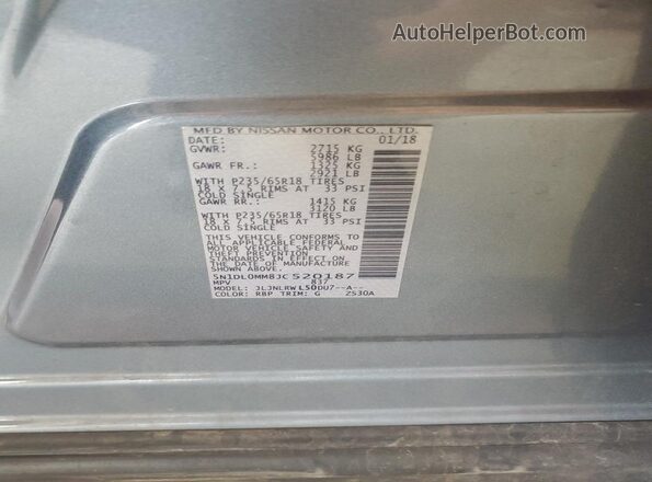 5N1DL0MM8JC520187 2018 INFINITI QX60 Silver 