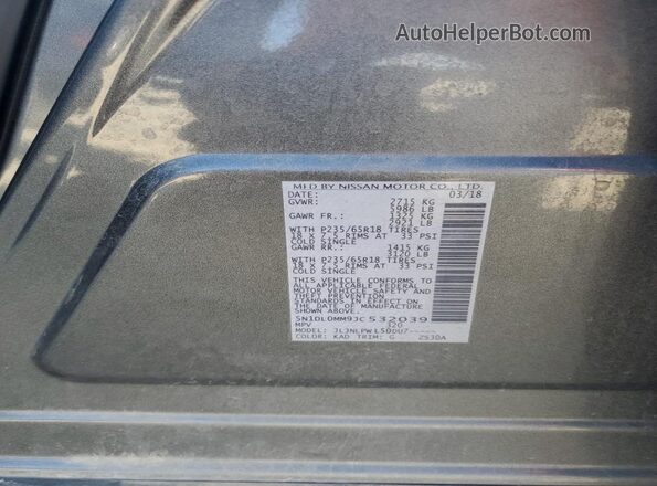5N1DL0MM9JC532039 2018 INFINITI QX60 Charcoal 