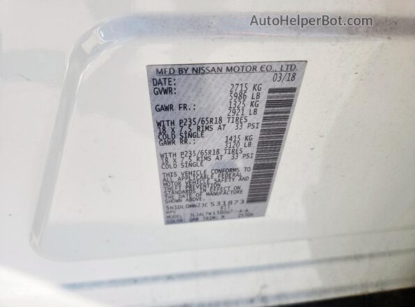 5N1DL0MN2JC531873 2018 INFINITI QX60 White 