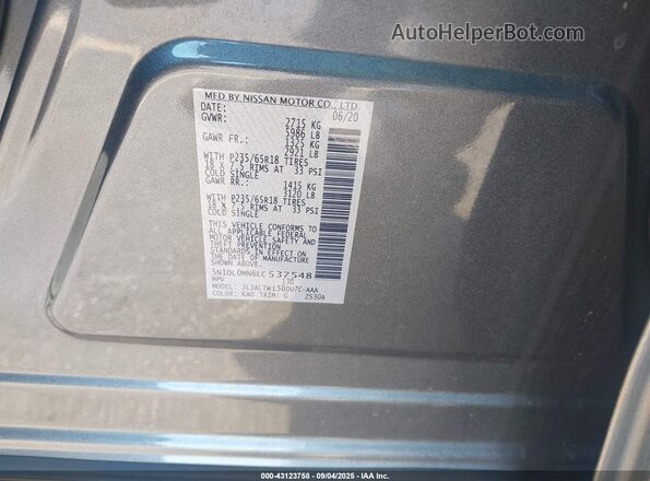 5N1DL0MN6LC537548 2020 INFINITI QX60 Gray ძრავის განყოფილების ხედი