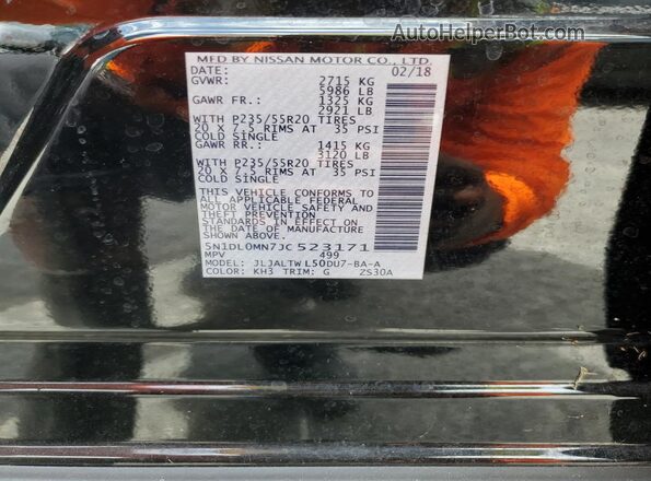 5N1DL0MN7JC523171 2018 INFINITI QX60 Black 