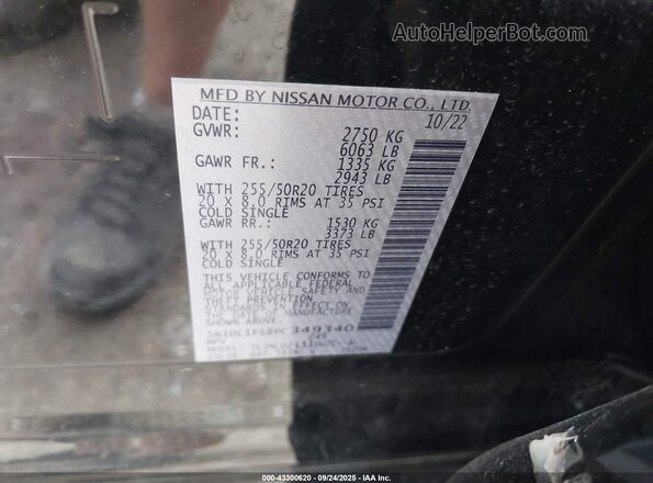 5N1DL1FS8PC349340 2023 INFINITI QX60 Black 