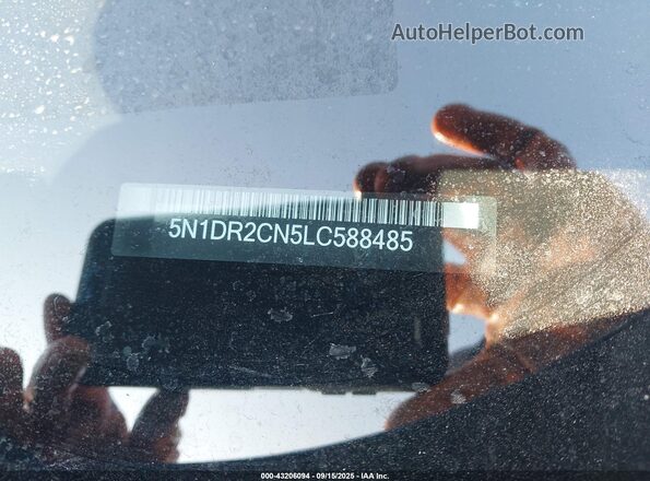 5N1DR2CN5LC588485 2020 NISSAN PATHFINDER Blue ძრავის განყოფილების ხედი