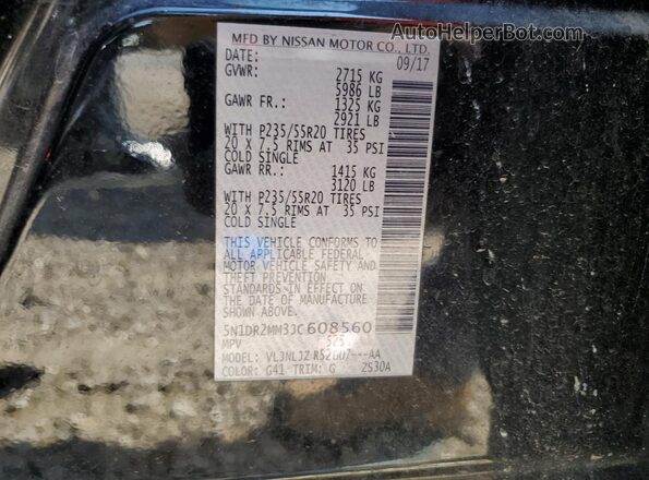 5N1DR2MM3JC608560 2018 NISSAN PATHFINDER Black 