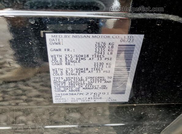5N1DR3BA7PC276291 2023 NISSAN PATHFINDER Black 