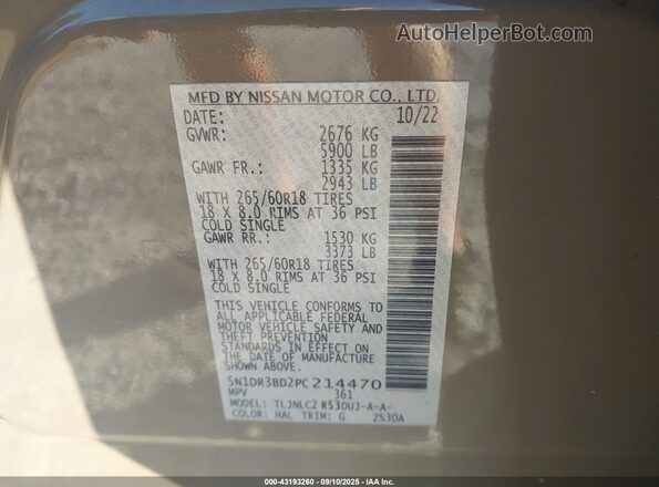5N1DR3BD2PC214470 2023 NISSAN PATHFINDER Tan Շարժիչի բաժամունքի տեսք