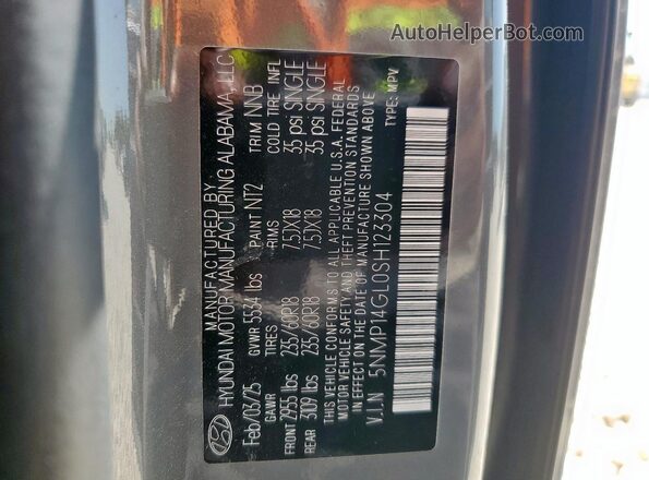 5NMP14GL0SH123304 2025 HYUNDAI SANTA Серый 