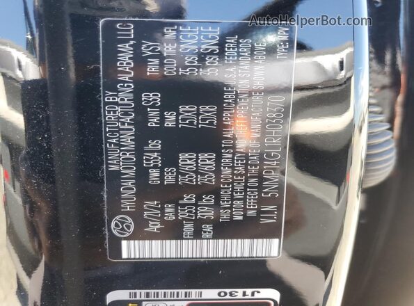 5NMP14GL1RH038370 2024 HYUNDAI SANTA Черный 