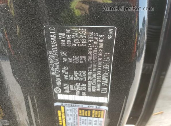 5NMP1DGL5RH033754 2024 HYUNDAI SANTA Black 