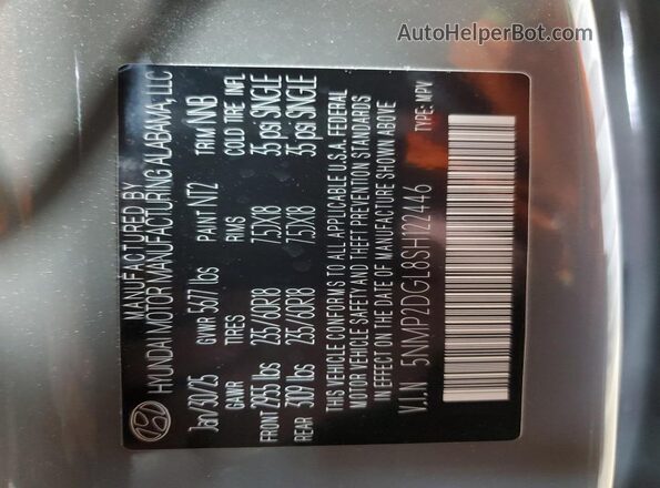 5NMP2DGL8SH122446 2025 HYUNDAI SANTA Teal Սալոնի 360 աստիճան տեսք