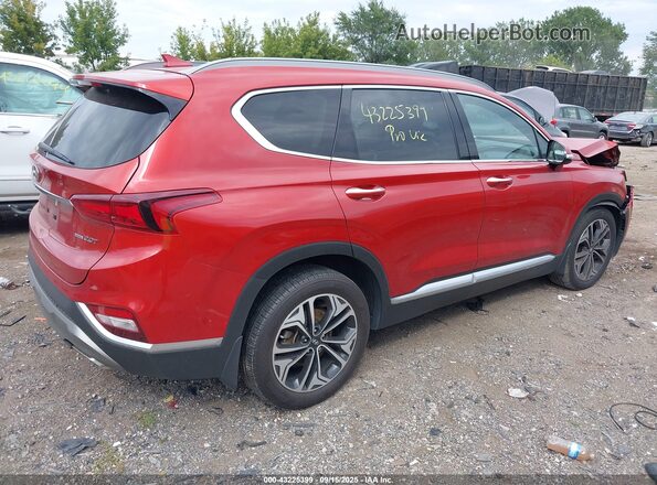 5NMS3CAA9LH185033 2020 HYUNDAI SANTA FE Burgundy Задня права чверть