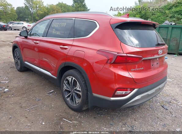 5NMS3CAA9LH185033 2020 HYUNDAI SANTA FE Burgundy Задня ліва чверть