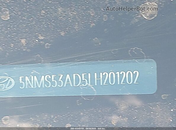 5NMS53AD5LH201202 2020 HYUNDAI SANTA FE White 