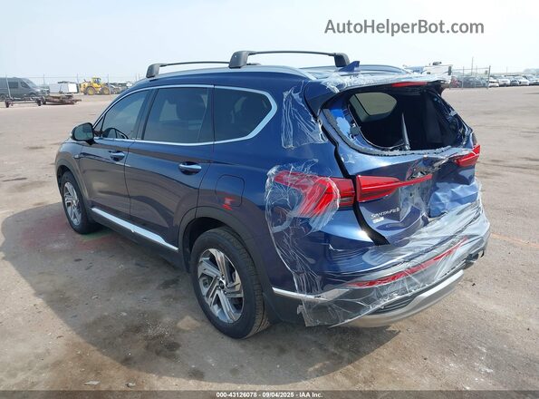 5NMS64AJ8MH350679 2021 HYUNDAI SANTA FE Blue Trasero izquierdo