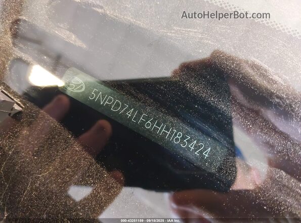 5NPD74LF6HH183424 2017 HYUNDAI ELANTRA Blue Engine compartment view