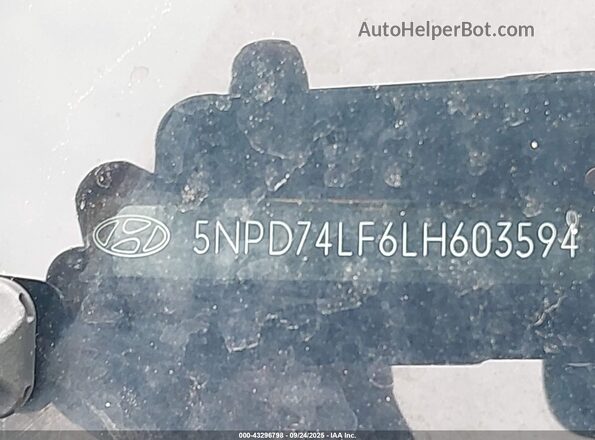 5NPD74LF6LH603594 2020 HYUNDAI ELANTRA Black 