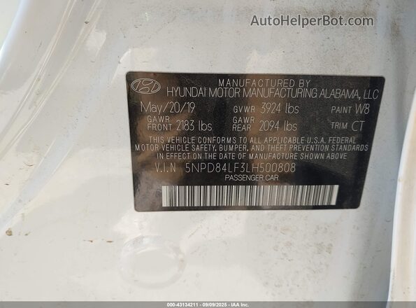 5NPD84LF3LH500808 2020 HYUNDAI ELANTRA Black Շարժիչի բաժամունքի տեսք