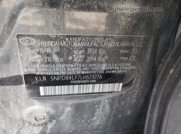5NPD84LF7LH573776 2020 HYUNDAI ELANTRA Gray 