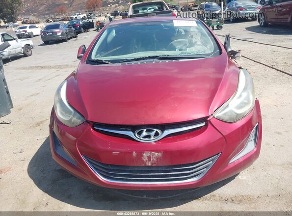 5NPDH4AE4GH709863 2016 HYUNDAI ELANTRA Red Vista del cuadro de instrumentos