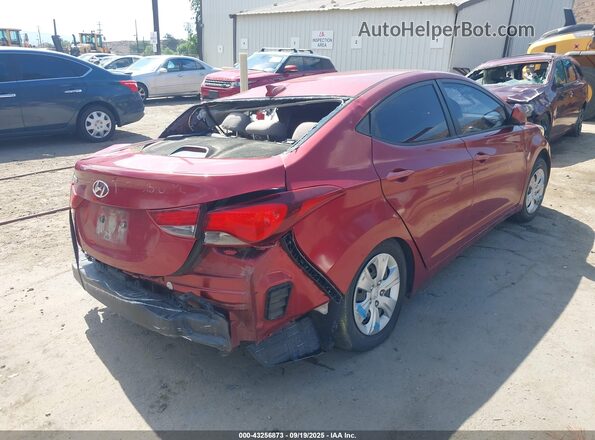 5NPDH4AE4GH709863 2016 HYUNDAI ELANTRA Red Trasero derecho