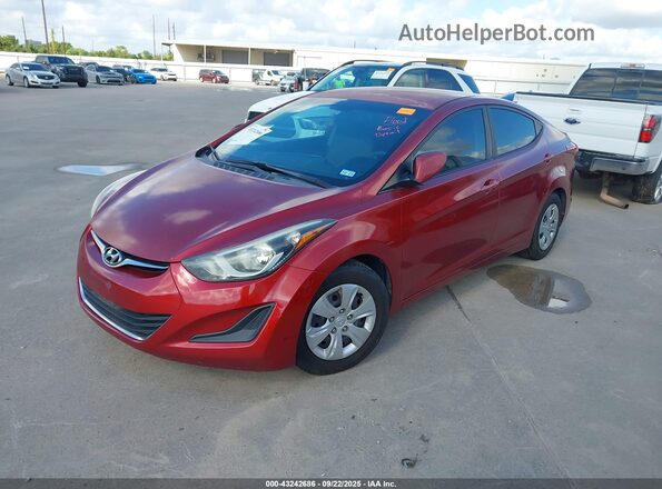 5NPDH4AE5GH744654 2016 HYUNDAI ELANTRA Red Vista tres cuartos delantera izquierda