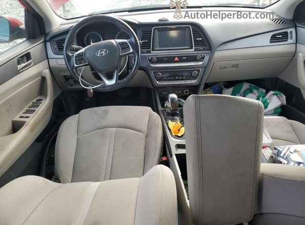 5NPE34AF6KH776582 2019 HYUNDAI SONATA Red წინა პანელის ხედი