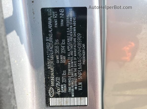 5NPLM4AG6NH085909 2022 HYUNDAI ELANTRA Silver Շարժիչի բաժամունքի տեսք