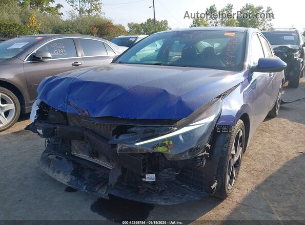 5NPLN4AG1MH012717 2021 HYUNDAI ELANTRA Blue Առջևի ձախ երեք քառորդ տեսարան