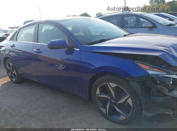 5NPLN4AG1MH012717 2021 HYUNDAI ELANTRA Blue Սարքավորումների վահանակի տեսք