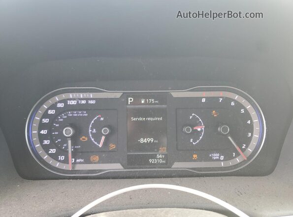5NTJBDAE2NH014638 2022 HYUNDAI SANTA Gray Вид щитка приладів