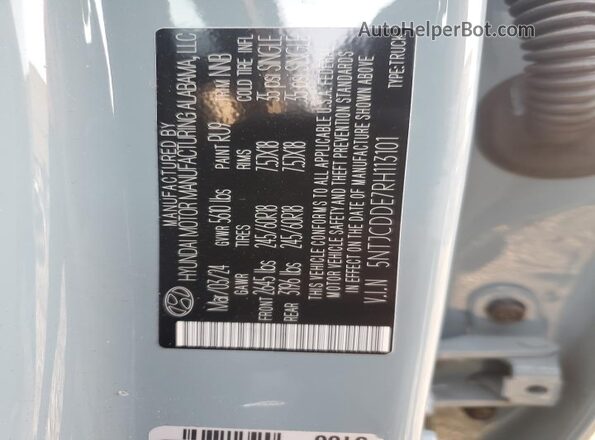 5NTJCDDE7RH113101 2024 HYUNDAI SANTA Turquoise 