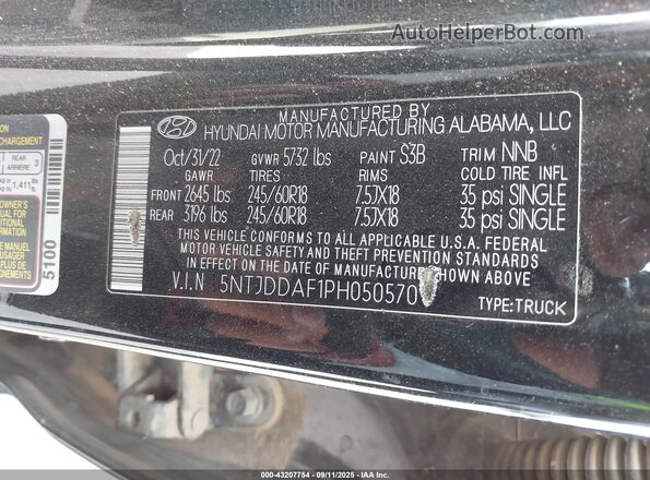 5NTJDDAF1PH050570 2023 HYUNDAI SANTA CRUZ Black Շարժիչի բաժամունքի տեսք