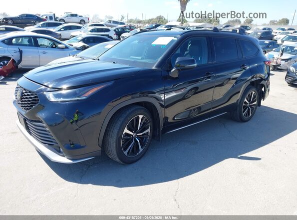 5TDJZRAH4MS057873 2021 TOYOTA HIGHLANDER Black Առջևի ձախ երեք քառորդ տեսարան