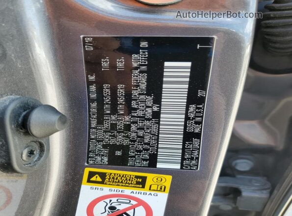 5TDJZRFH7JS899711 2018 TOYOTA HIGHLANDER Charcoal 