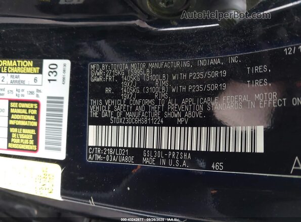 5TDXZ3DC6HS811224 2017 TOYOTA SIENNA Black 