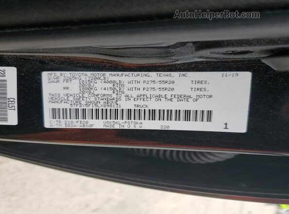 5TFDY5F15LX898131 2020 TOYOTA TUNDRA Black VIN կոդի պիտակի տեսք
