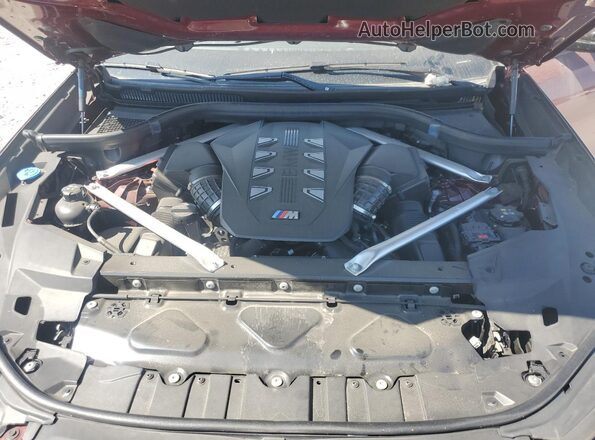 5UX43EX00S9Y28963 2025 BMW X6 Burgundy Vista del compartimento del motor