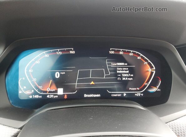 5UXCR6C0XM9E75644 2021 BMW X5 Black Instrument cluster view