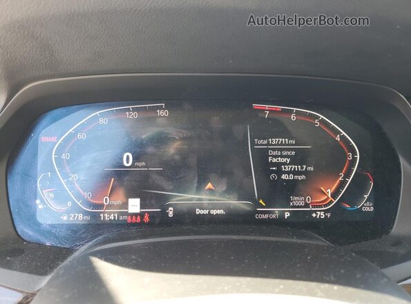 5UXCW2C05L9B56703 2020 BMW X7 Black Instrument cluster view