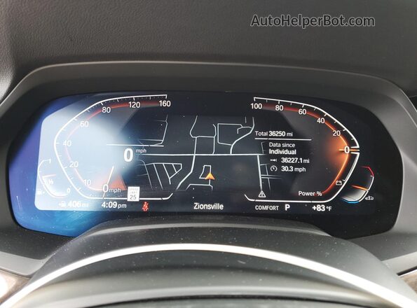 5UXCY6C09N9N33065 2022 BMW X6 Black Вид щитка приладів