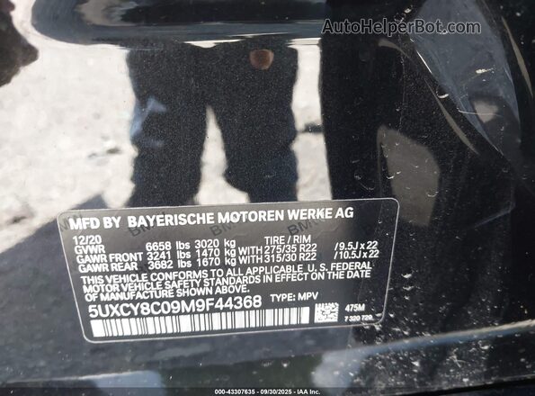 5UXCY8C09M9F44368 2021 BMW X6 Black Engine compartment view