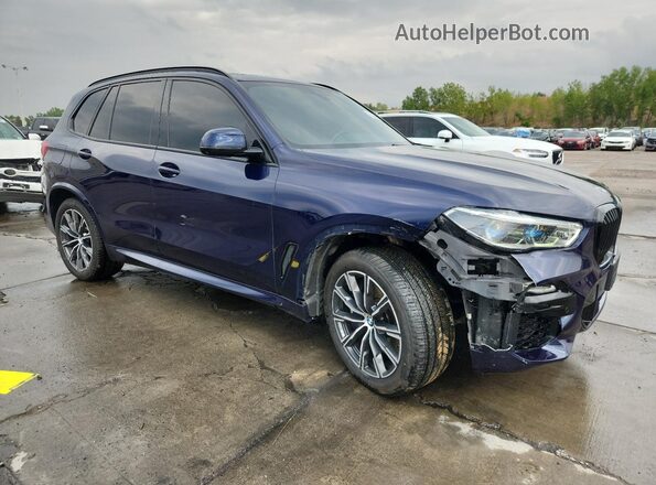 5UXJU4C03LLE45915 2020 BMW X5 Blue Front right