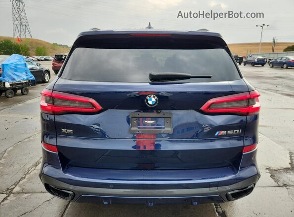 5UXJU4C03LLE45915 2020 BMW X5 Blue Rear view