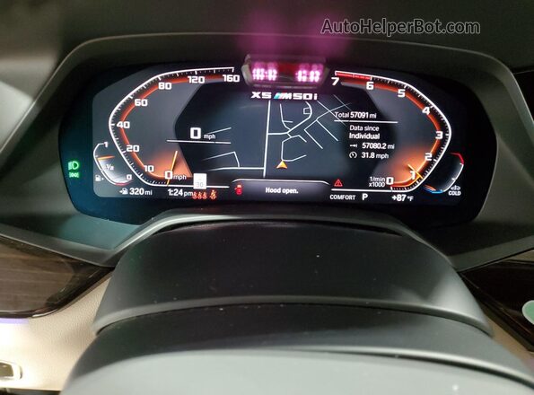 5UXJU4C08M9D76492 2021 BMW X5 Blue Սարքավորումների վահանակի տեսք