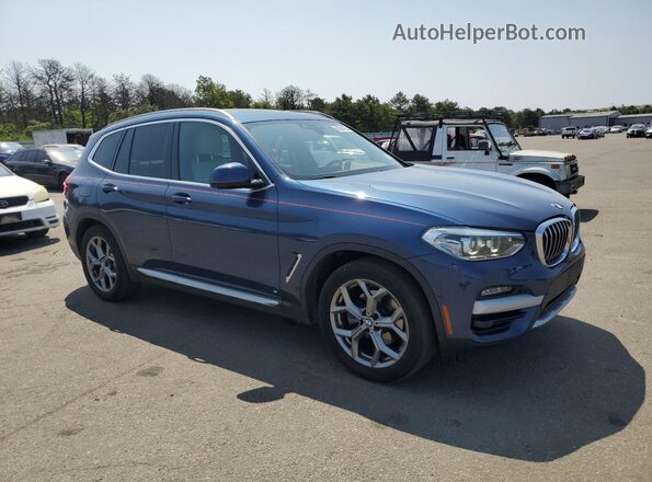 5UXTY5C00M9E41497 2021 BMW X3 Blue წინა მარჯვენა