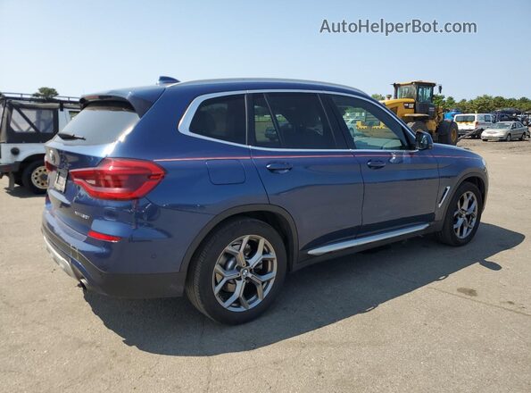 5UXTY5C00M9E41497 2021 BMW X3 Blue უკანა მარჯვენა