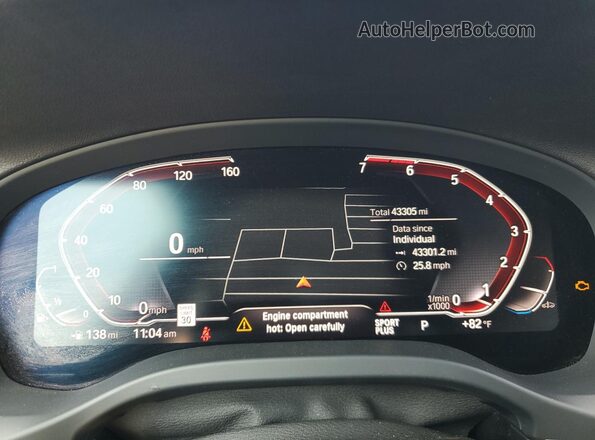 5UXTY5C00M9E41497 2021 BMW X3 Blue ხელსაწყოთა პანელის ხედი