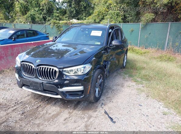 5UXTY5C02LLT32182 2020 BMW X3 Черный Передняя левая четверть