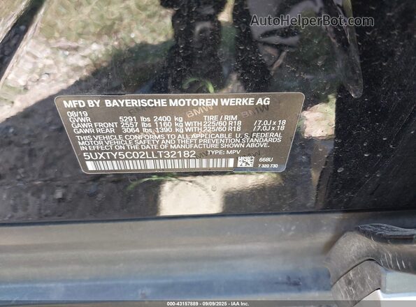 5UXTY5C02LLT32182 2020 BMW X3 Черный Вид подкапотного пространства