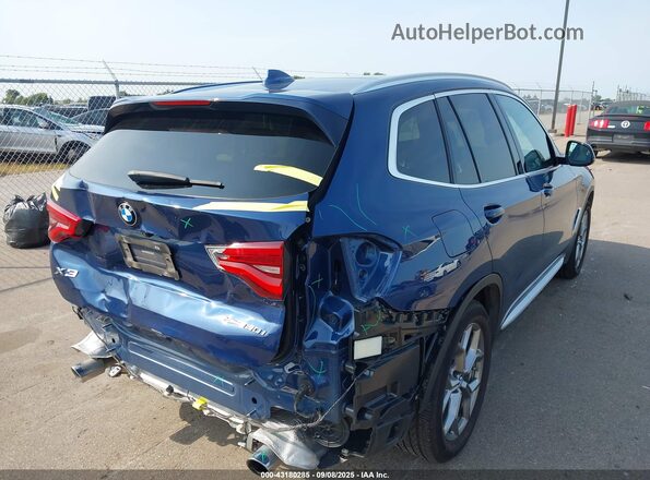 5UXTY5C04LLT39019 2020 BMW X3 Blue Trasero derecho